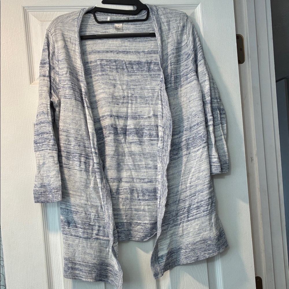 Christopher & Banks Light Blue and White Cardigan